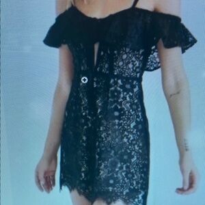 Black Lace Off-Shoulder Dress